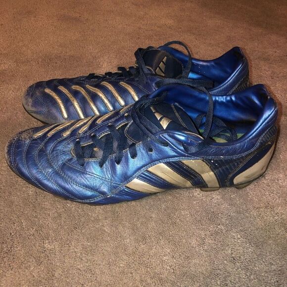 ADIDAS PREDATOR PULSE MANIA BLUE SILVER SOCCER CLEATS MENS SIZE 13 RARE